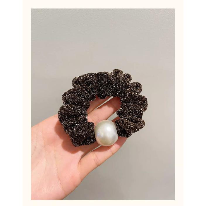 

Delicate Pearl Decorated Sparkly Hair Ring for Women Formal Occasions Daily Elegant Hair Accessory Gold