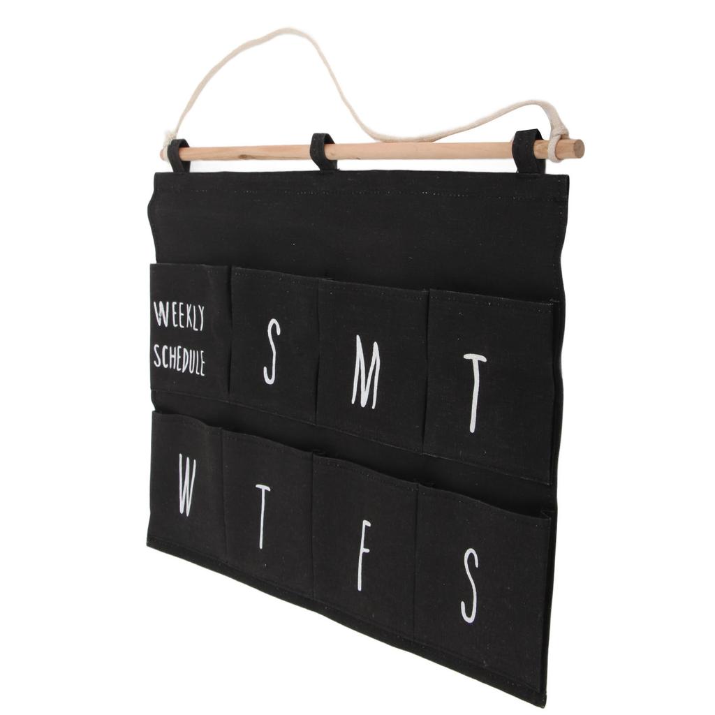 Wall Hanging Storage Bag with 8 Pockets Weekly Schedule Over The Door Hanging Storage Bags for
