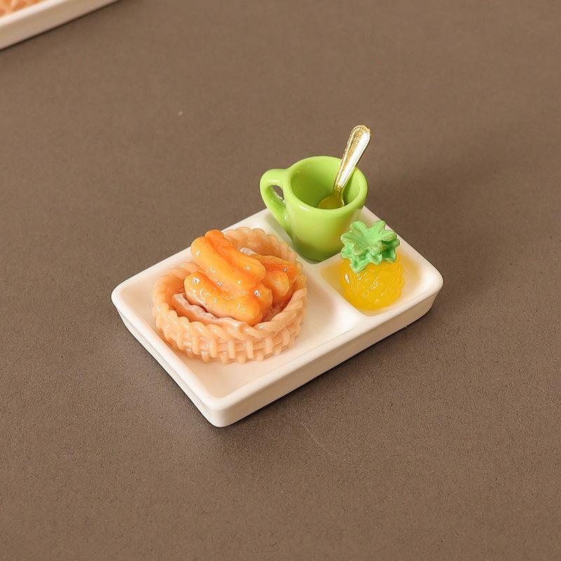 Miniature Toy Model Scene Doll House Accessories Mini Western Steak Cover Iron Plate Lid Delivery Tray