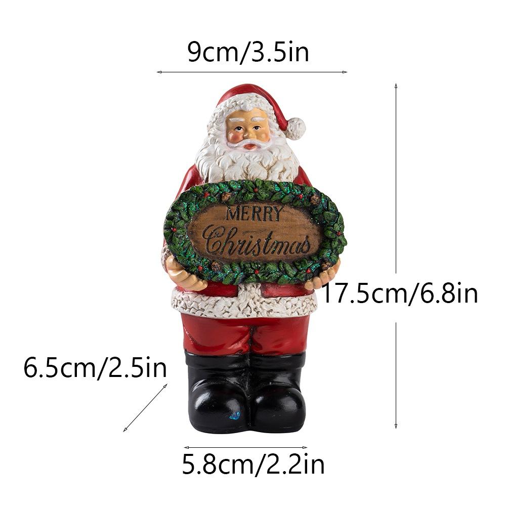 

Santa Claus Figurine with Merry Christmas 17.5cm Resin Xmas Decoration for Table Mantel Shelf Holiday Party & Festive Home Decor червоний