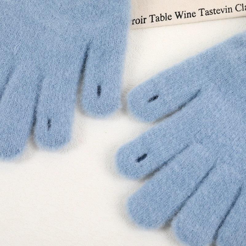 Korean Knitted Children's Gloves Cute Fashionable Warm LOVE Bicycle Gloves All Fingers Outdoor Autumn Winter Play Accessories