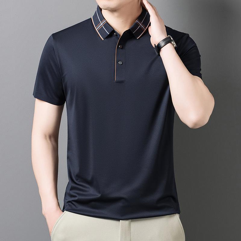 Men's Polo Summer Ice Short Sleeve T-Shirt Business Casual Top