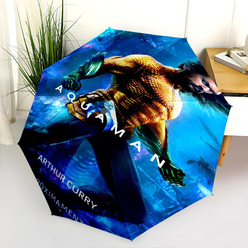 Aquaman Ocean Kingdom Saga Folding Umbrella Umbrella Suitable For All Seasons Travel Umbrella Outdoor Travel