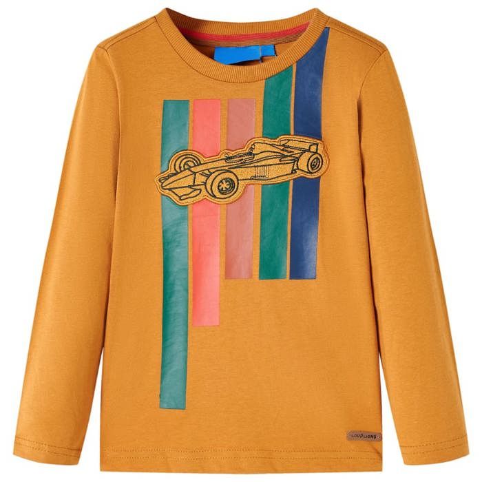 T-shirt enfant manches longues ocre foncé 92/104/116/128/140