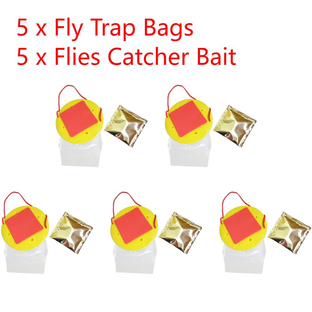 Reusable Fly Traps Fly Bait Bags Catchers Outdoor Firm Reliable Flytraps for Pastures Orchards Barns Farms Gardens Stables