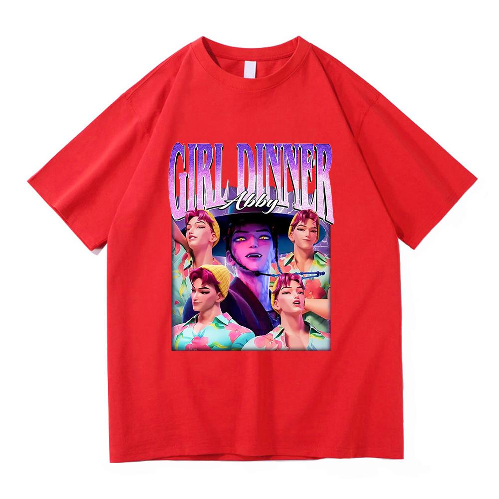 Girl Dinner Abby Jinu T Shirt 2025 Anime Demon Hunters Saja Boys Men/women Clothing Vintage Harajuku High Quality Cotton Tshirts