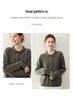 Korean Style V-Neck Cashmere Knit Cardigan with Pockets - Women's Loose Slimming Outerwear