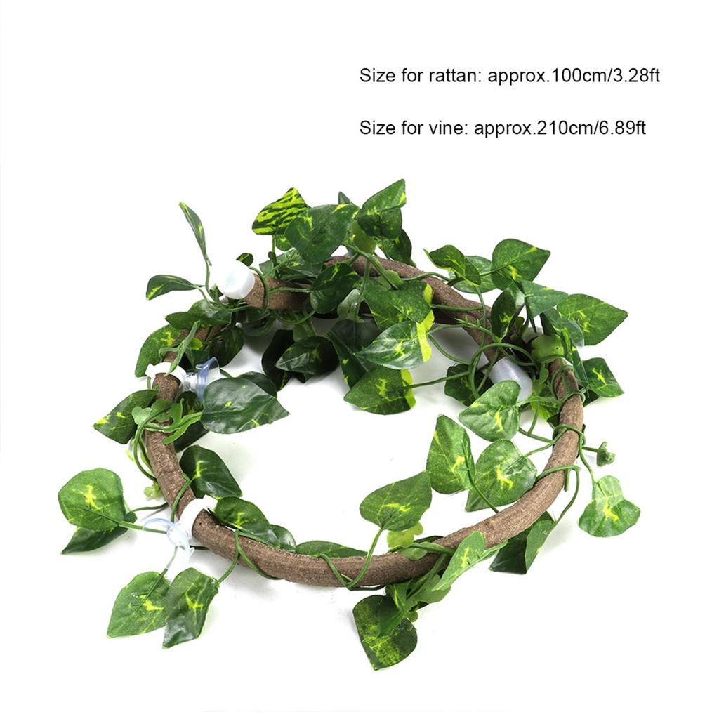 Reptil Klättergren PU Plast Flexibel Djungel 1m Ratan 2.1m Liana för Akvarium Reptillåda Akvarium Dekoration