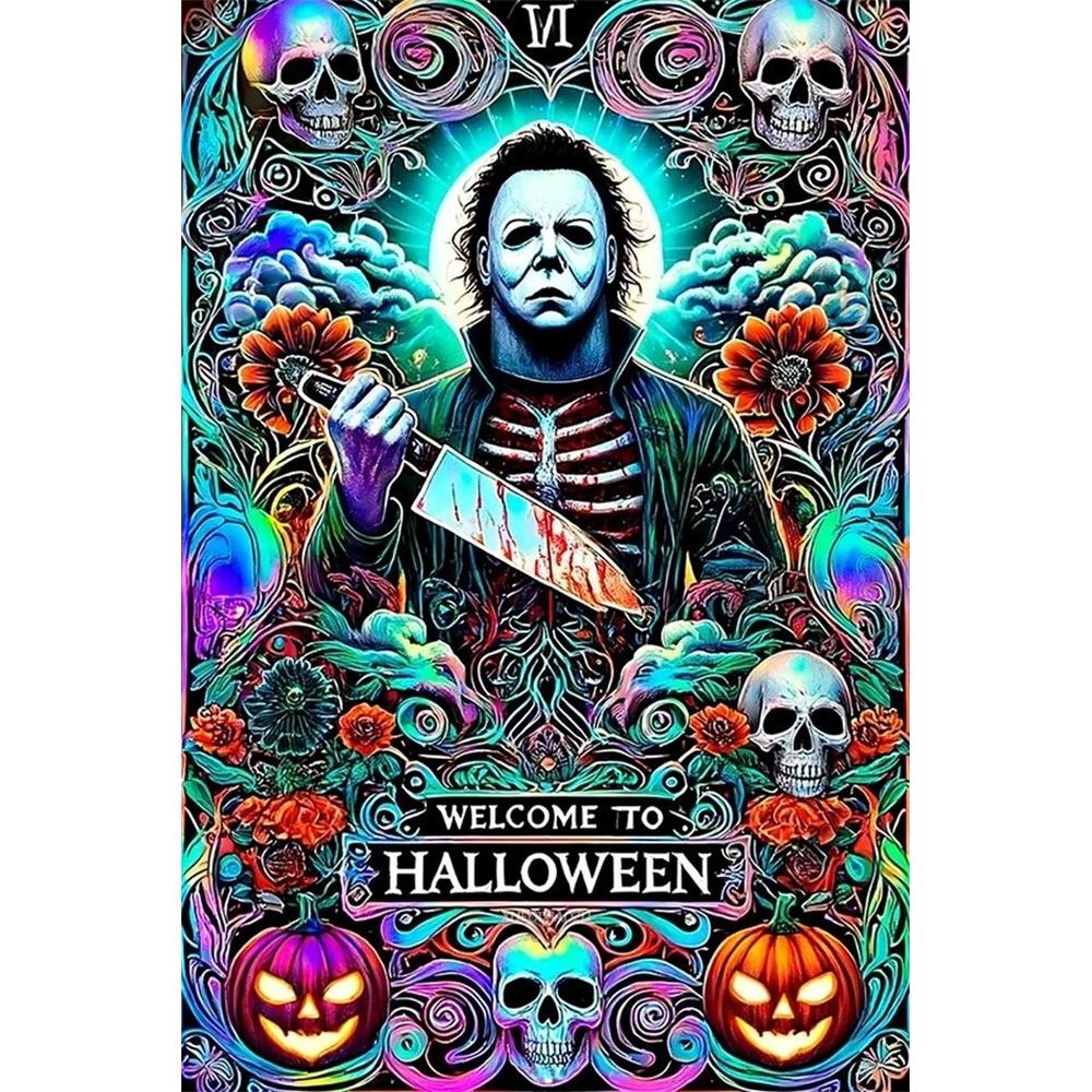 

Disney Diamond Painting Michael Myers Halloween Theme Painting 5D Mosaic Art DIY Cross Stitch Embroidery Set Full Diamond Home Decor Gift Round 20x30cm