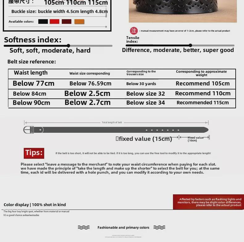 Korean Style Women's Hollow Pin Buckle Leather Belt