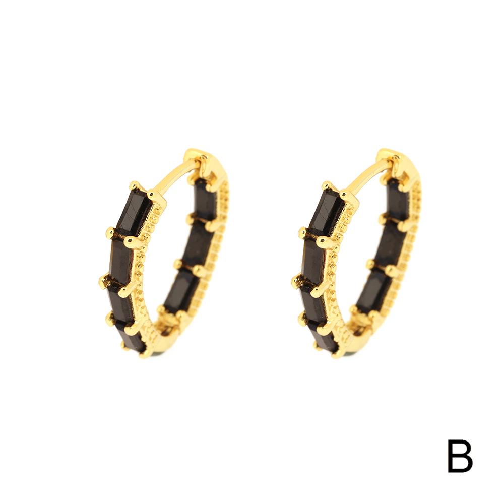 Eleganckie kolczyki koła z cyrkoniami: Pozłacany 18-karatowym złotem do noszenia na co dzień