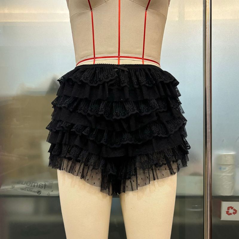 Lotus Leaf Edge Sexy Low Waist Shorts Pure Color Ruffles Sexy Low Waisted Shorts