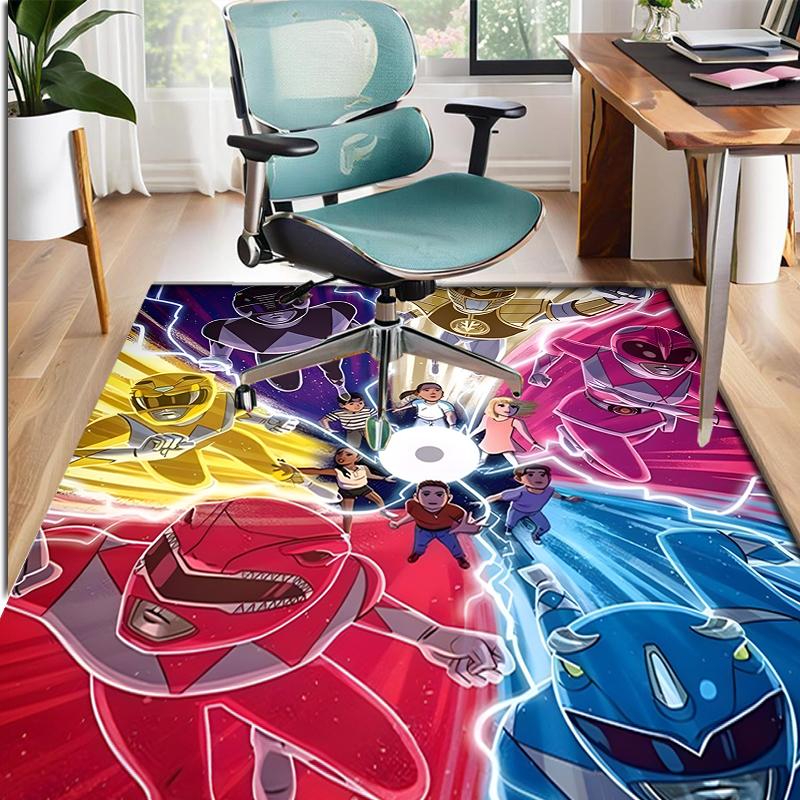 Mighty Morphin Power Rangers Pattern Rug, Indoor/Outdoor Mat, for Picnic, Gameroom, Bedroom, Office, Living Room, Home Decor Carpet, Birthday Gift