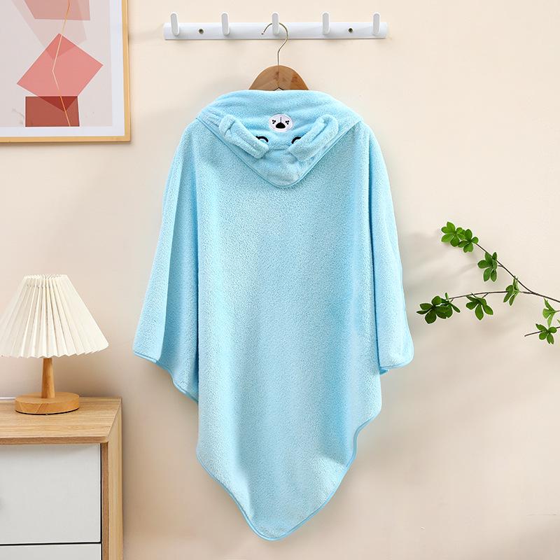 Hooded Quick-Dry Baby Bath Towel & Poncho for Newborns and Kids - Absorbent & Thickened Swaddle