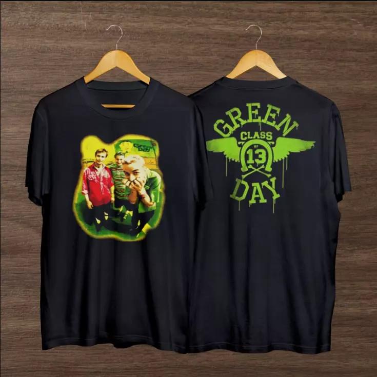 Винтажная футболка группы Green Day, Неоновая футболка Green Day Тур 2024. S