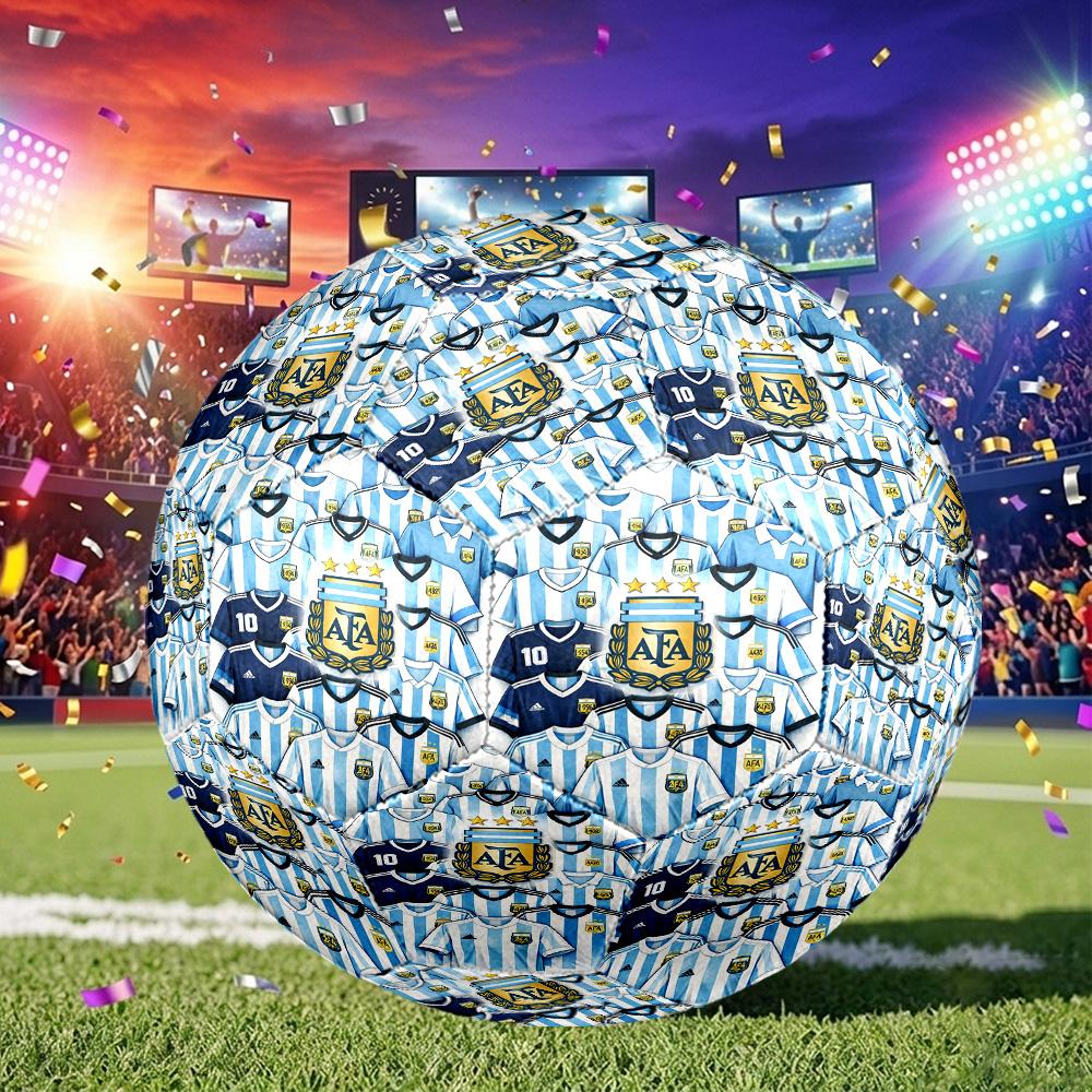 1pc Argentina Football Crest Size 5 Soccer Ball, Suitable for Practice Matches/tournament Training,Lightweight and Durable Logo7074
