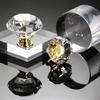 5/10 Stück 30MM Kristallklare Glas Kommodenknöpfe, Goldfarbene Imitations-Diamant Schubladenknöpfe, Griffe, Küchenschrankknöpfe für Kommodenschubladen