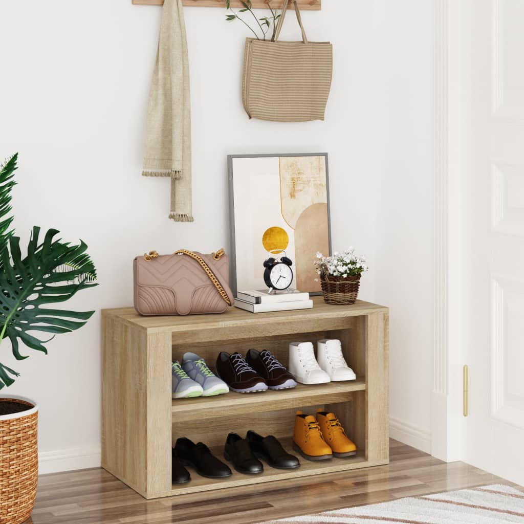 Shoe Rack Sonoma Oak 75 x 35 x 45 cm Particleboard