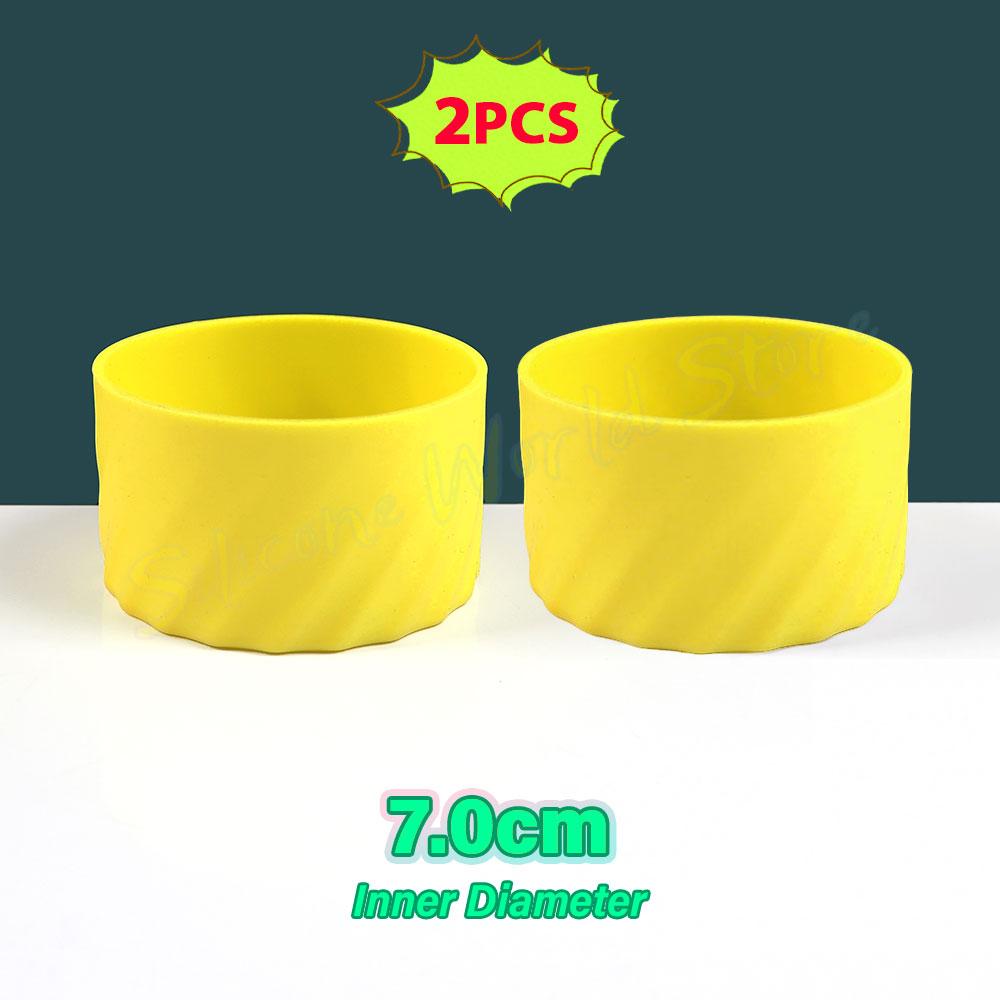 SW 2PCS 7.0CM Water Cup Silicone Boots Thermos Protective Cover Silica Gel Bottom Sleeve Anti-Slip Scratch-resistant for Stanley