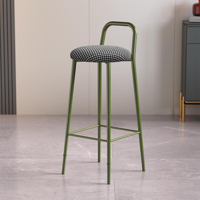 Nordic Iron Art Bar Stool with Backrest – Modern, Luxurious Design