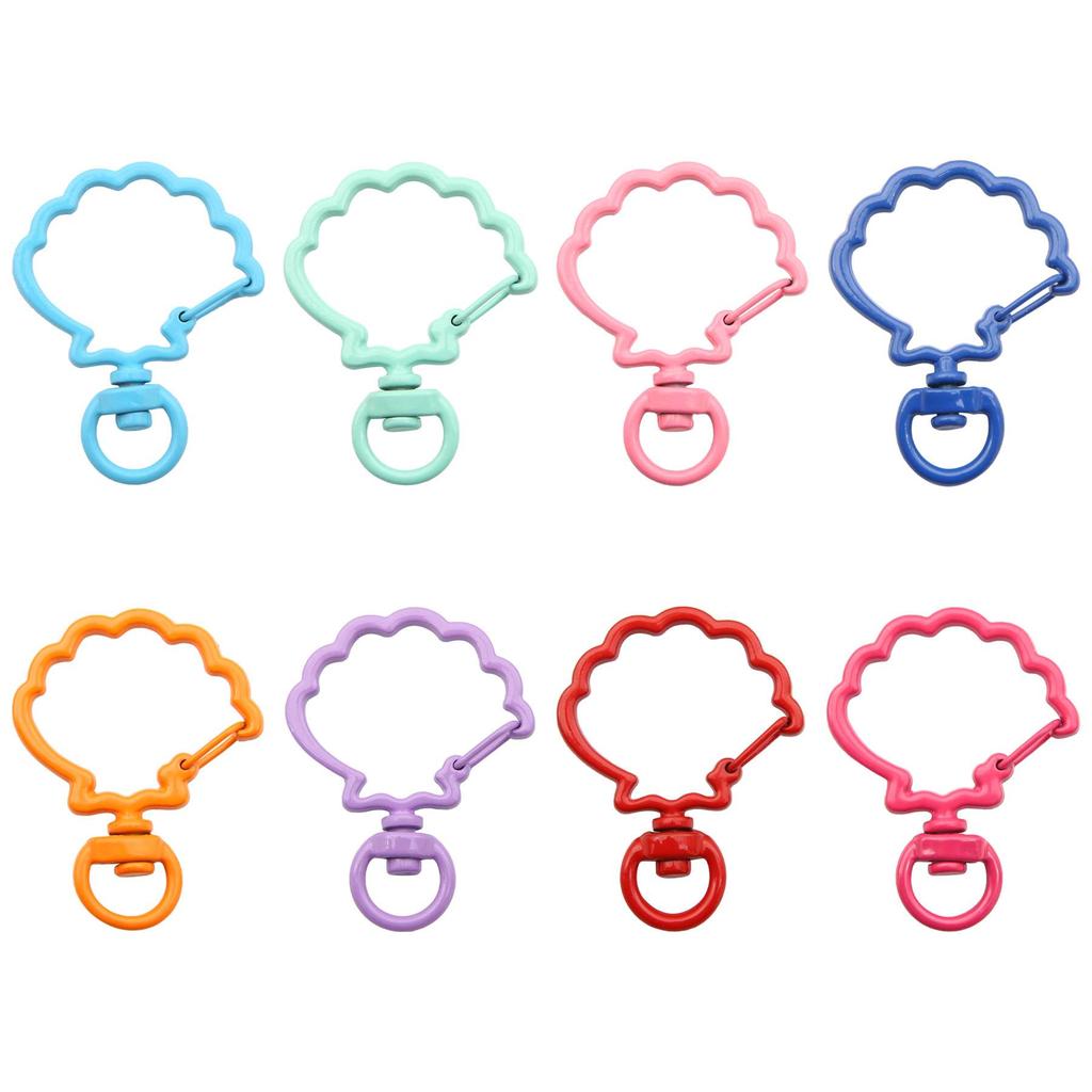 31X39mm Candy Colored Alloy Shell Shaped Spring Buckle Special-shaped DIY keychain Accessories Creative Accessories Hanging Ornaments