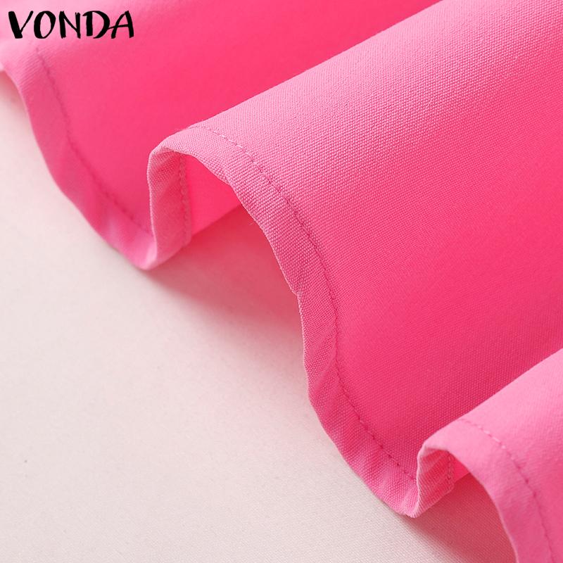 VONDA Women Summer V-Neck Sleeveless Loose Tanks