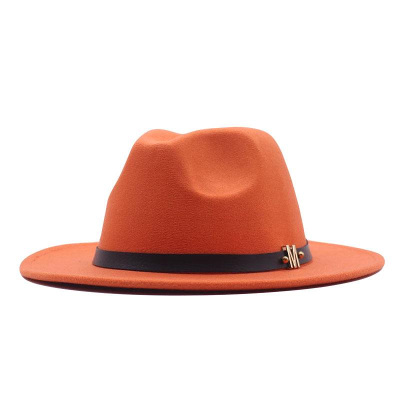 eBay European and American fashion autumn and winter new M belt woolen top hat men's and women's jazz hat