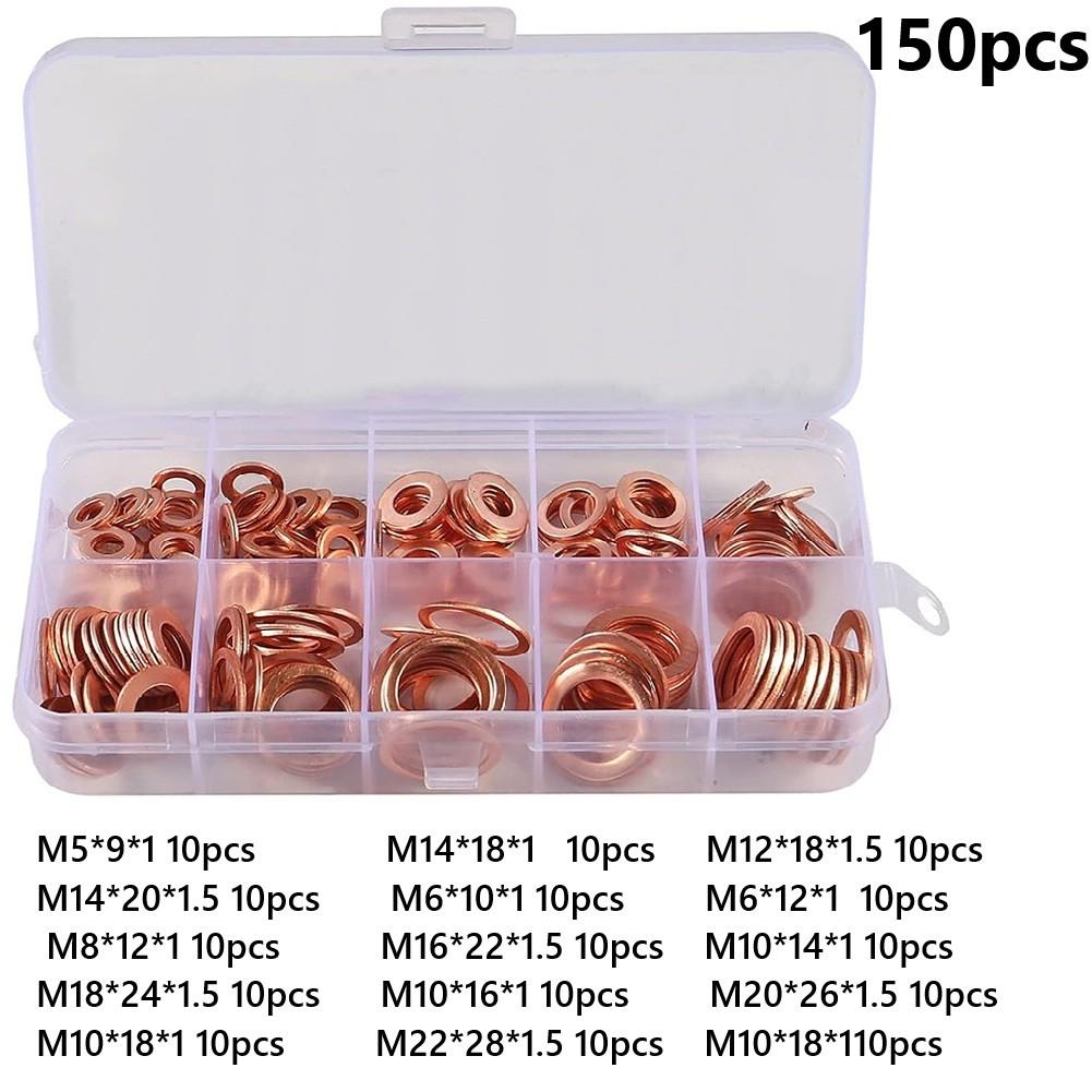 Copper Washer Flat Ring Seal Gasket Set High Hardness