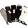 Women Winter Warm Crochet Knit High Knee Leg Warmer Leggings Boots Decor Socks