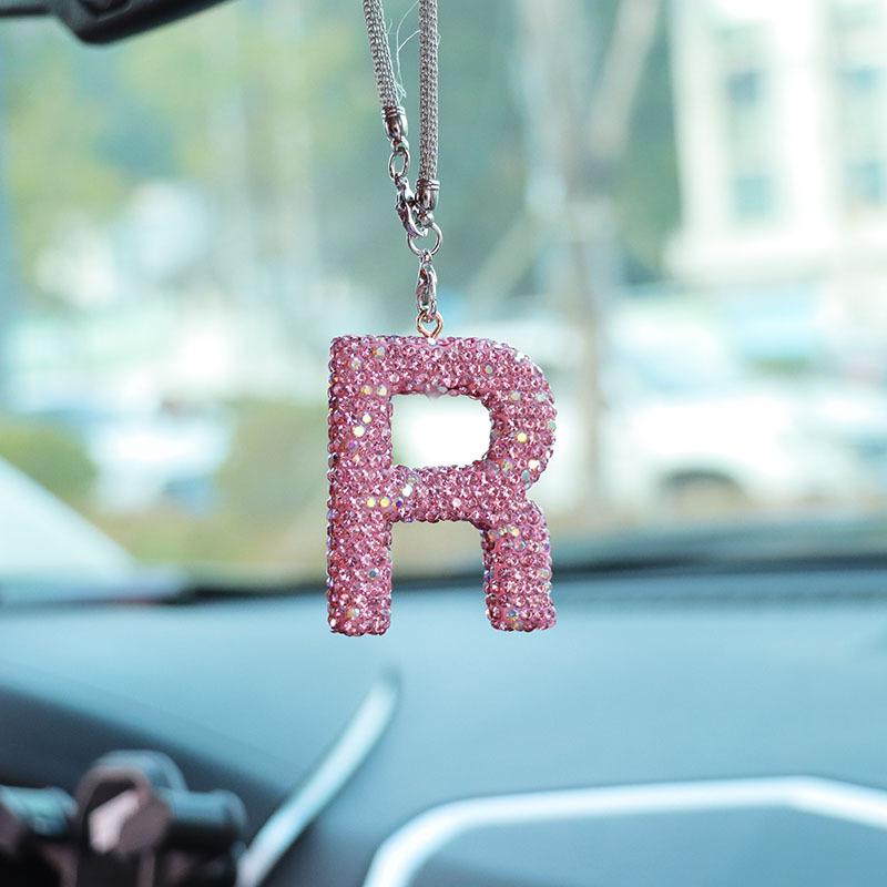 Rhinestone Bow Polymer Clay Rearview Mirror Ornament for Women