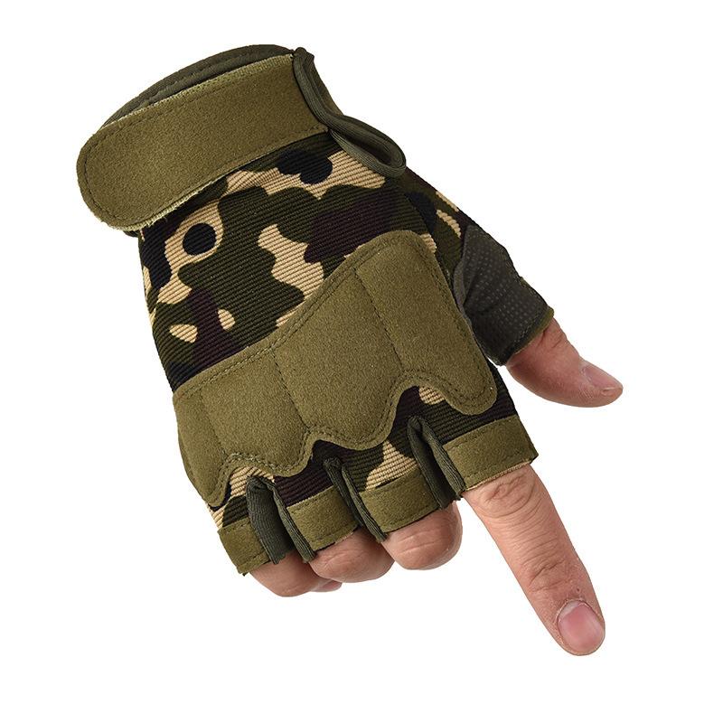 Herren Halbfinger Taktische Rutschfeste Atmungsaktive Fahrradhandschuhe