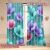 Flat Printing Curtains Without Rod Floral Pattern Teal Background Holiday April Fools Is Day Printed Set Of 2 Made Polyester