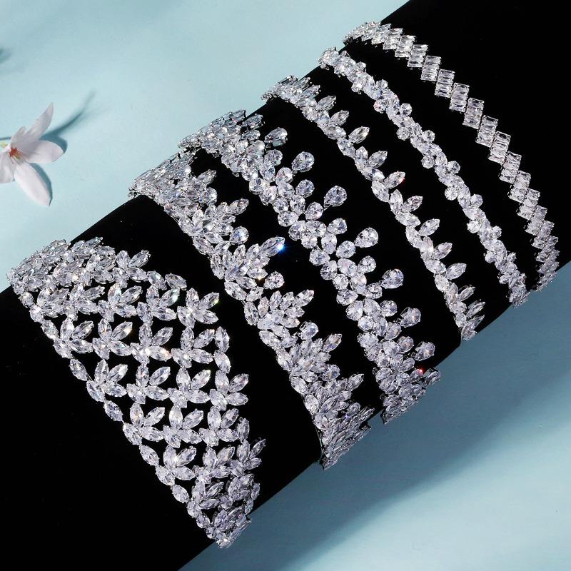 Meier Minimalist zircon crown - premium full diamond tiara - bridal wedding headpiece