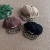 Spring Summer European Fashion Baby Kids Leopard Print Baseball Cap Ins Style Color Block Soft Brim Hat for Toddler Children