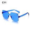 Costume Transparent Candy Color Sunglasses for Women Glasses Rimless Square Sunglasses High Quality High Quality
