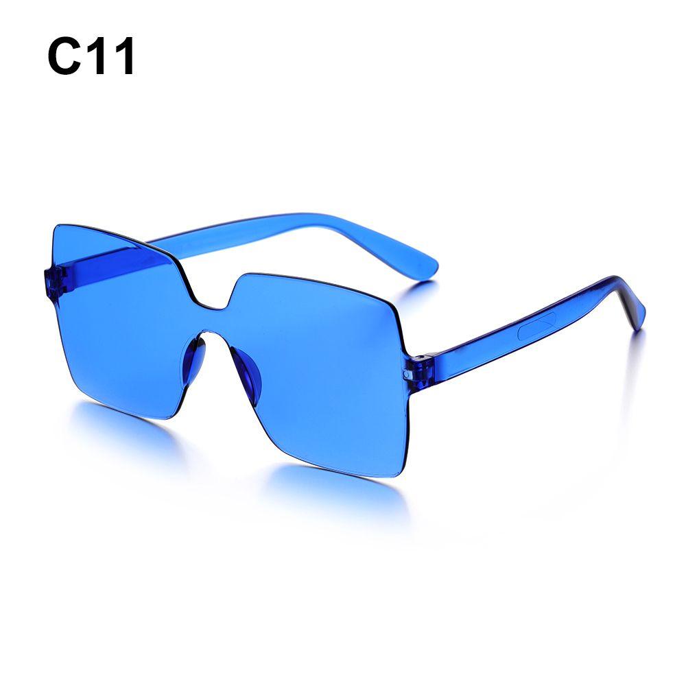 Costume Transparent Candy Color Sunglasses for Women Glasses Rimless Square Sunglasses High Quality High Quality