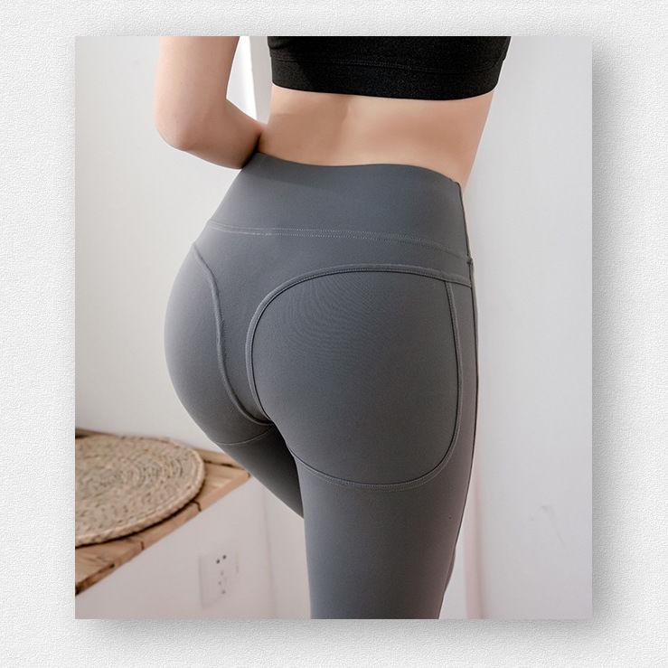 

Women s High-Waisted Yoga Pants - Butt-Lifting Fitness Wear for Pilates and Running S (80-102 lbs) серый