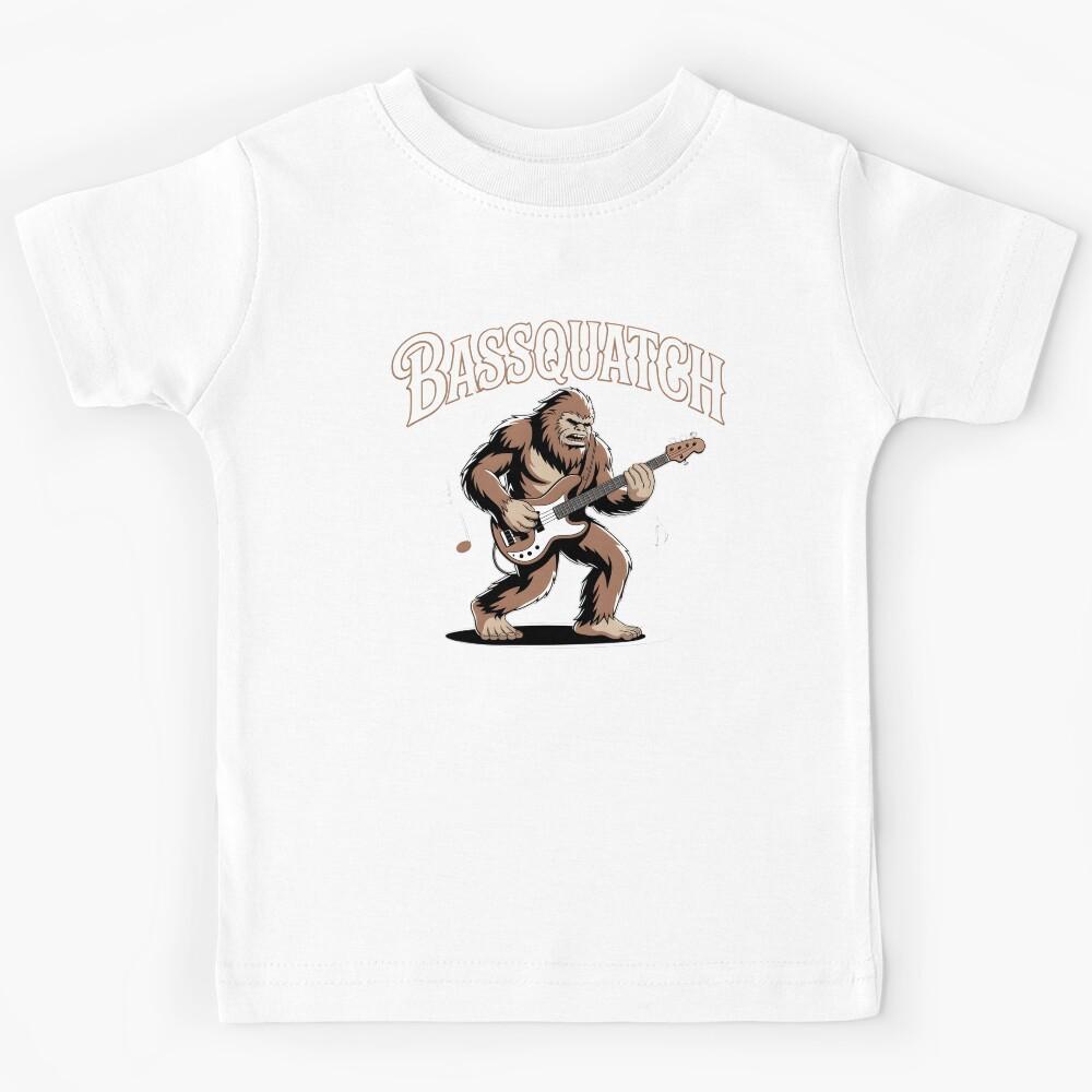 Bassquatch Bass Guitar – Retro Bass Player Aesthetic Kids T-Shirt 140