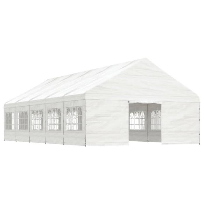 VidaXL Belvédère avec toit blanc 11,15x5,88x3,75 m polyéthylène 3155497