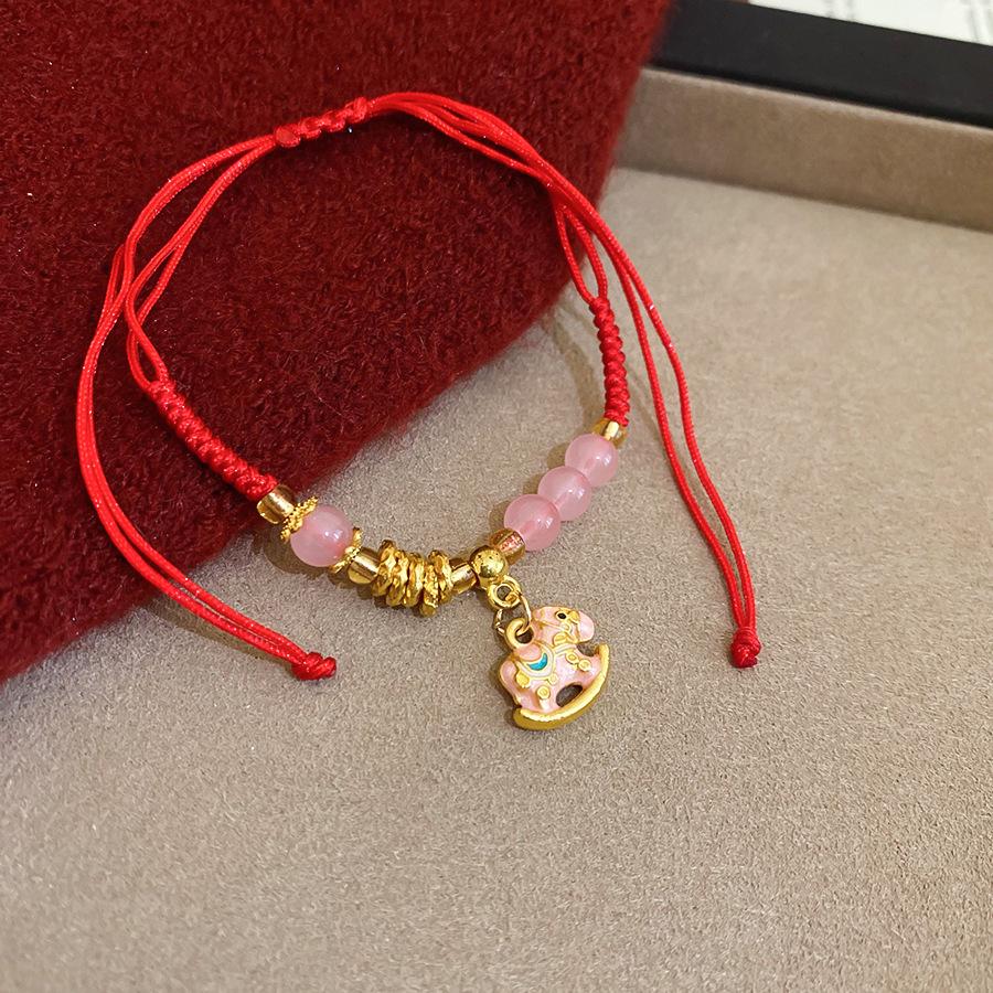 Chinesisches Rotes Schnur-Glasperlen-Armband - Hochwertiger Nischen-Handschmuck