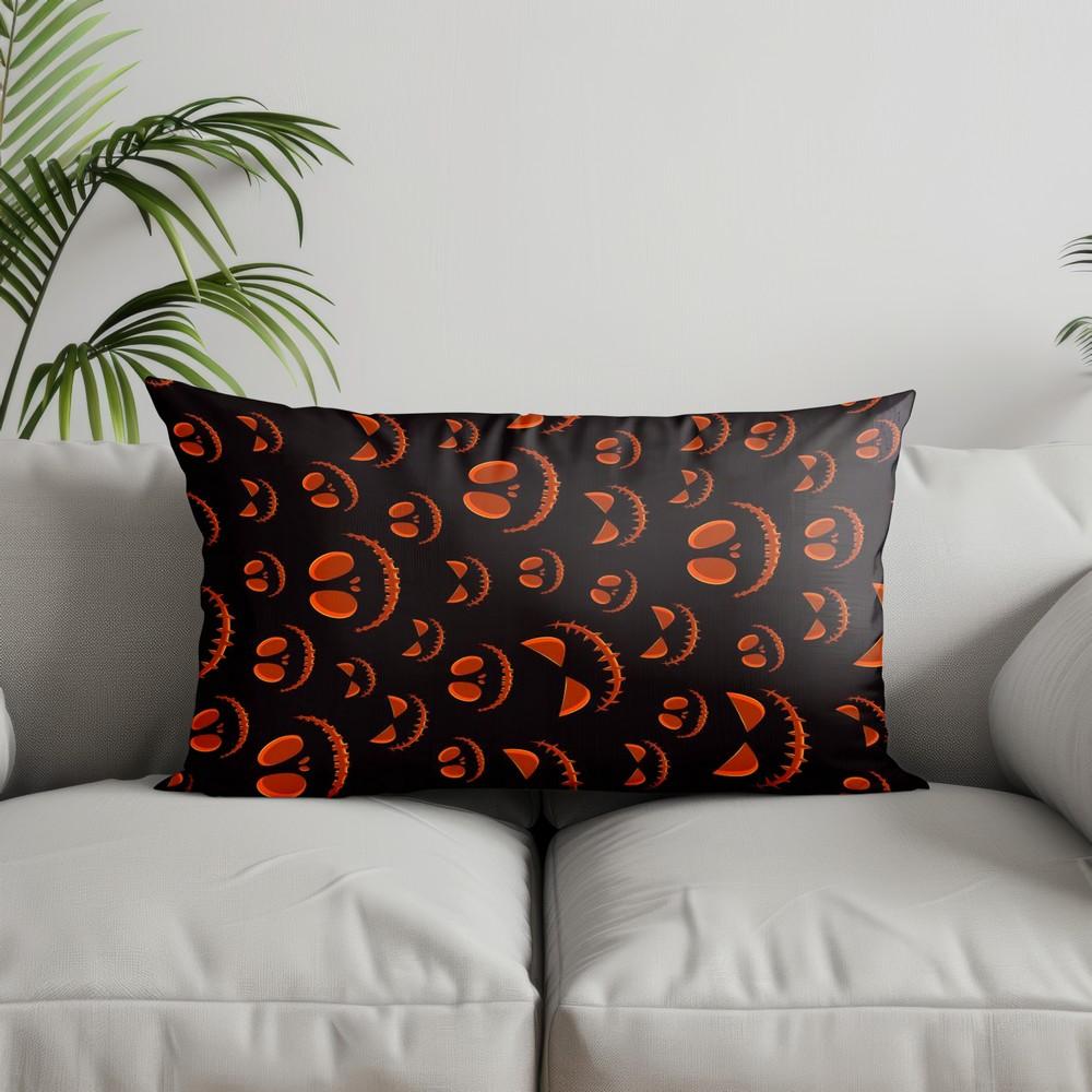Home Decor Halloween Pumpkin Pattern Pillowcase Suitable For Sofa Bedroom Car Pillow Cover Cushion Rectangular Back Cushion