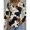 Women's Creative Printed Long-sleeved T-shirt, Breathable, Soft and Comfortable, Suitable for Casual Wear All Year Round