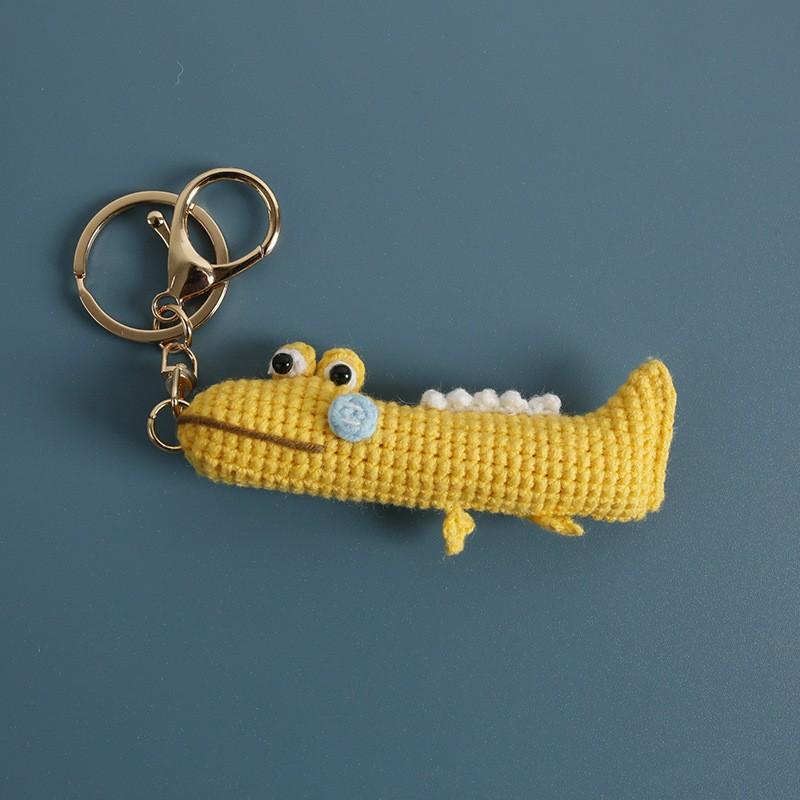 Забавная кукла-крокодил, вязаный крючком брелок ручной работы, милая кукла-кальмар, брелоки, вязание, зеленые брелоки-крокодилы, оптом