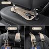 2 Pack KAFANLIN Car Headrest Hooks For Purses And Bags Cute Leather Car Seat Back Head Rest Double Hooks For Bags Cute Pink Beige Car Accessories