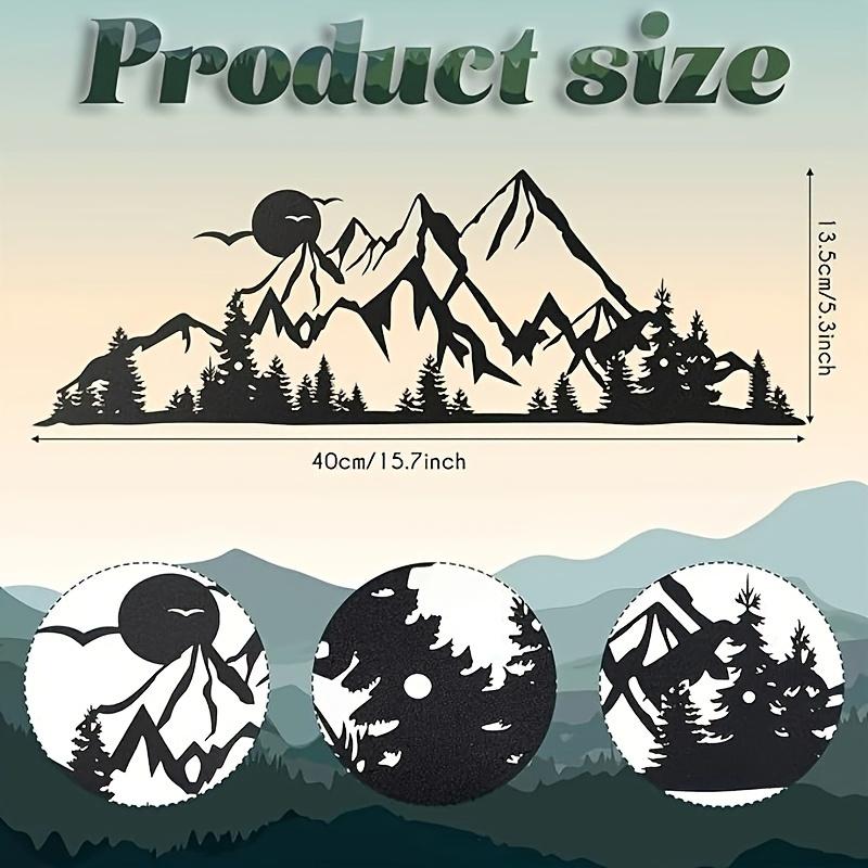Mountain Range Metal Wall Hanging Decor, Summit Iron Sign Rustic Art, Mountain Home Decor Forest Room Decor Accent Sign