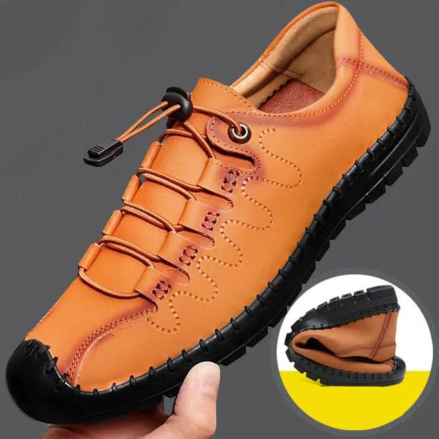 Pánské boty z hovězí kůže Prodyšné Protiskluzové Odolné proti opotřebení Řidičské boty Vysoce kvalitní Ručně šité Trendy Univerzální Sportovní boty na pedály
