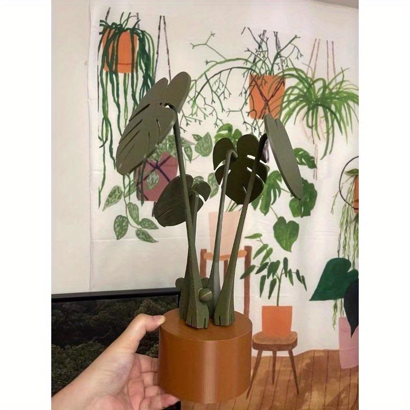 Monstera Coaster Plant Turtle Bamboo Coaster Plant with Magnet 3D Printing Cross-border Explosion