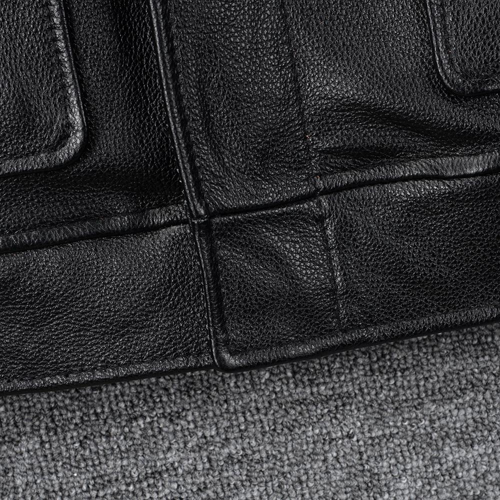 Hunting Leather Jacket Men Vintage Red Brown Black Genuine Cow Men'sLeather Jacket Pockets Real Skin Coat Autumn