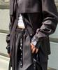 71TO96 Striped Girdle Skirt Silhouette Pants (Black)