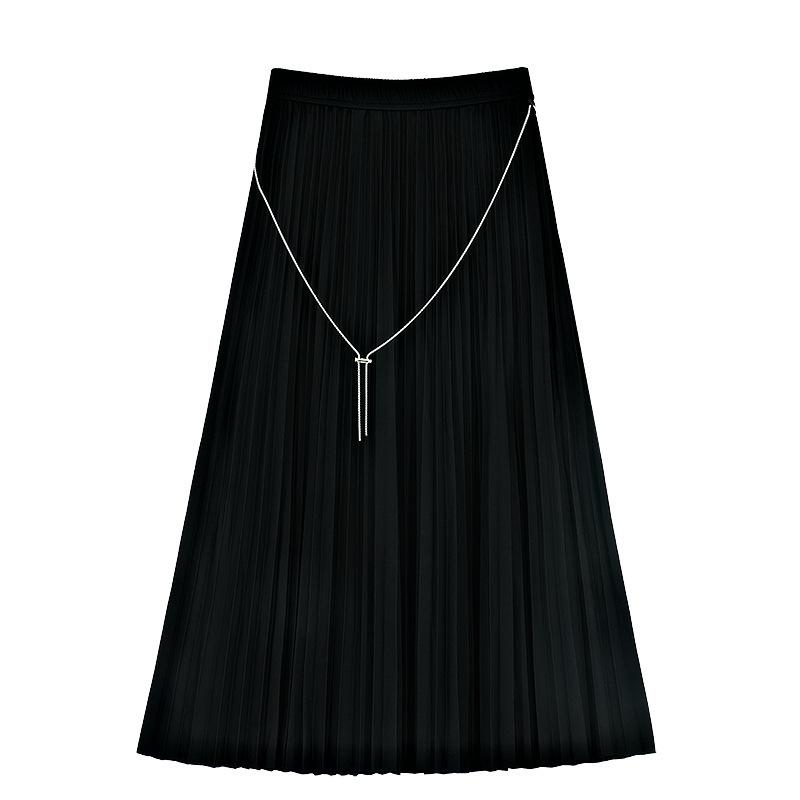 

Юбка-плиссе в стиле колледжа с высокой талией, новая тонкая и большая юбка-шарф, осенне-зимняя женская юбка А-образного силуэта на осень One size